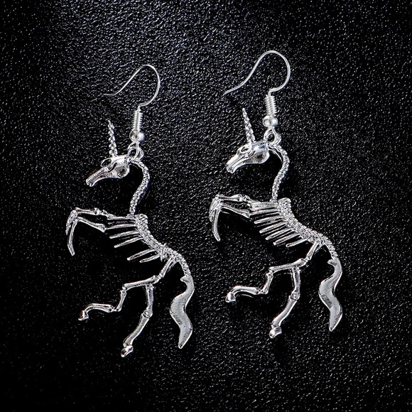 π€ππ¦π Unicorn skeleton dangle earrings